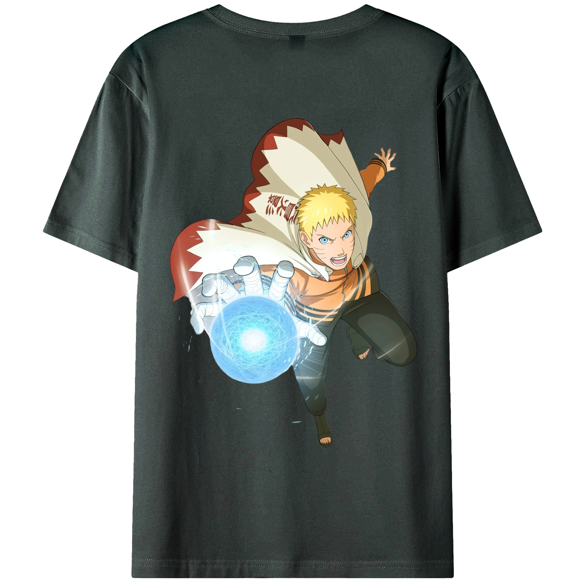（画像用） NARUTO -ナルト- うずまき ナルト Uzumaki Naruto 綿100％ メンズ半袖Tシャツ（バックプリント） 通気性
